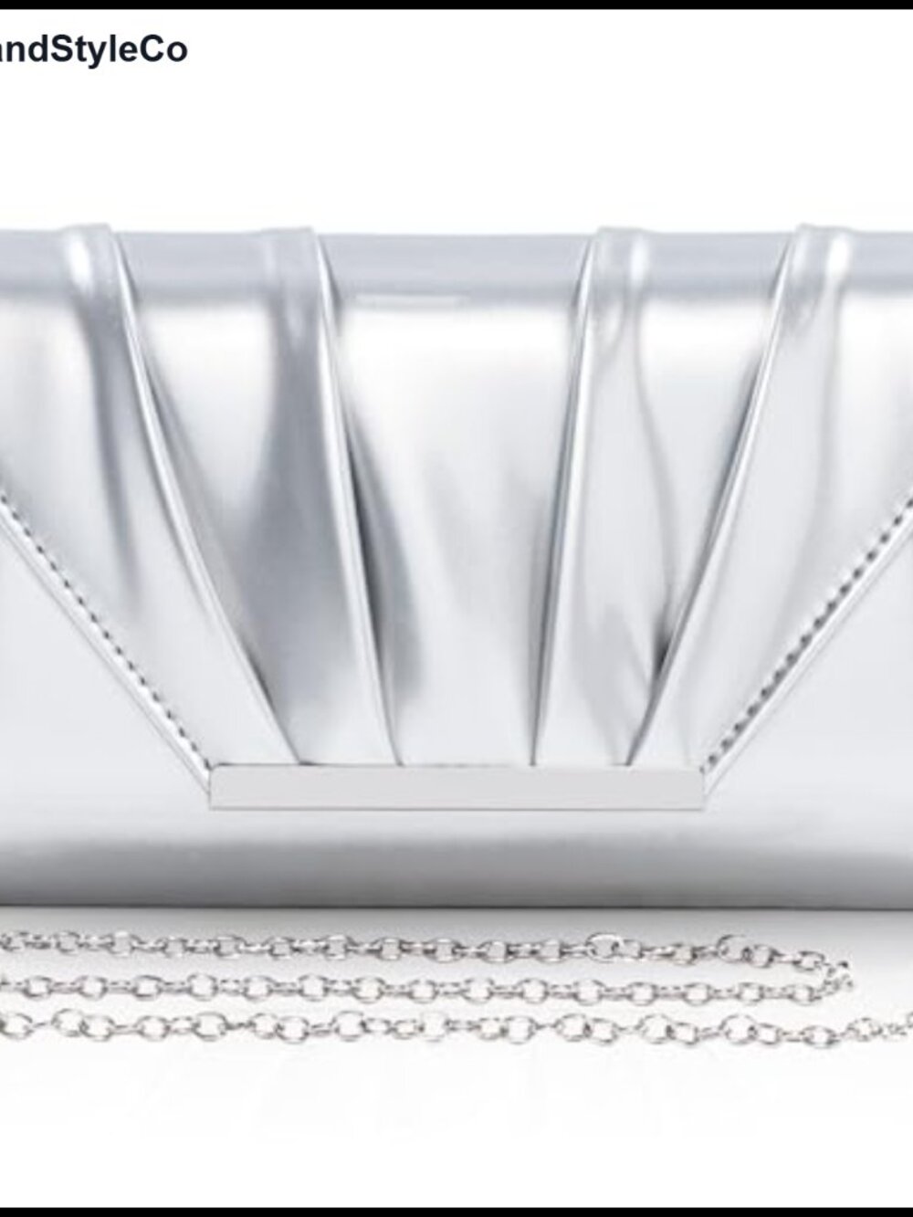 Pleated Patent Leather Clutch Evening Bag Formal Wedding Party Prom